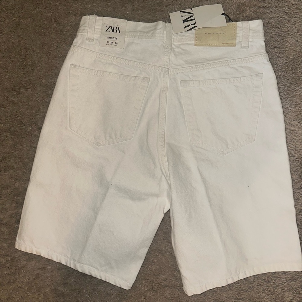 New men’s white denim standards Zara jean shirts size 30 - Picture 2 of 6